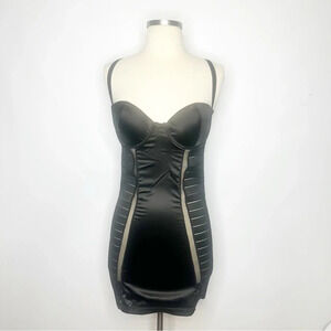 Oh La La Cherie Black Bodycon Slip Dress Size Medium